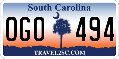 SC license plate OGO494
