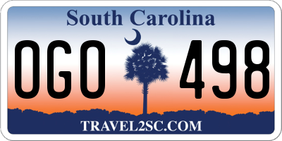 SC license plate OGO498