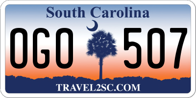 SC license plate OGO507