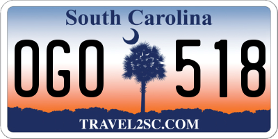 SC license plate OGO518
