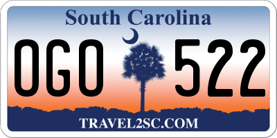 SC license plate OGO522
