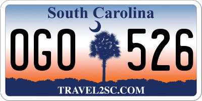 SC license plate OGO526