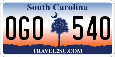SC license plate OGO540