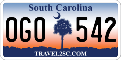 SC license plate OGO542