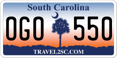 SC license plate OGO550