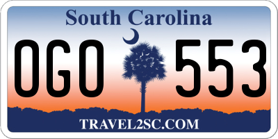 SC license plate OGO553