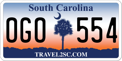 SC license plate OGO554