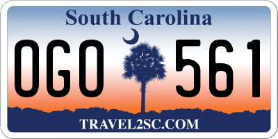 SC license plate OGO561
