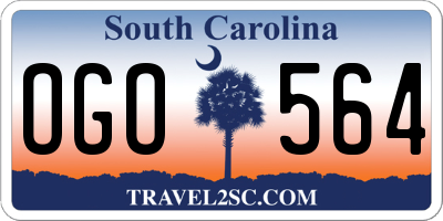 SC license plate OGO564