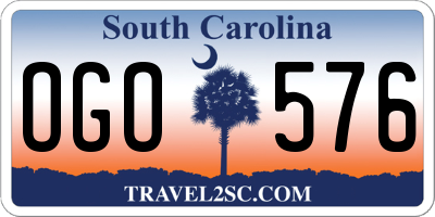 SC license plate OGO576