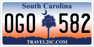 SC license plate OGO582