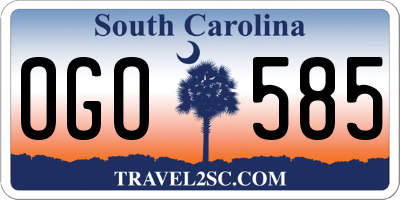 SC license plate OGO585