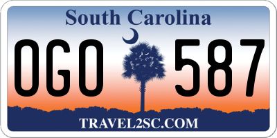 SC license plate OGO587