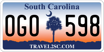 SC license plate OGO598