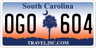 SC license plate OGO604