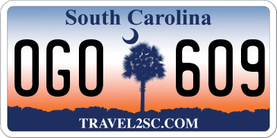 SC license plate OGO609