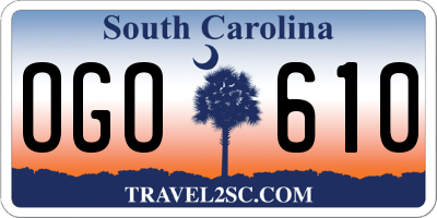 SC license plate OGO610