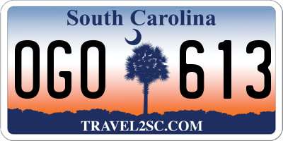 SC license plate OGO613