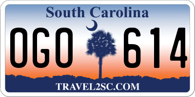 SC license plate OGO614