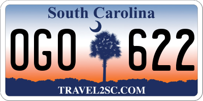 SC license plate OGO622
