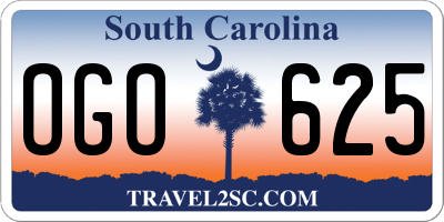 SC license plate OGO625