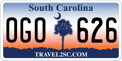 SC license plate OGO626