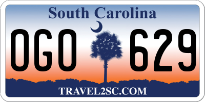 SC license plate OGO629