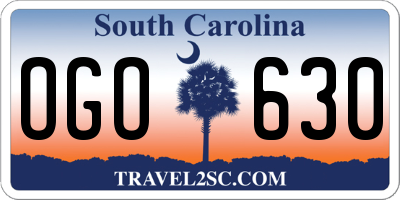 SC license plate OGO630