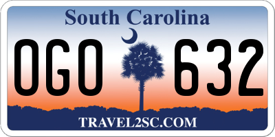 SC license plate OGO632