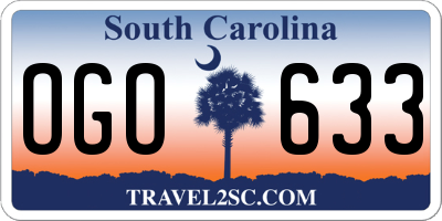 SC license plate OGO633