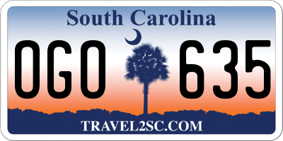 SC license plate OGO635