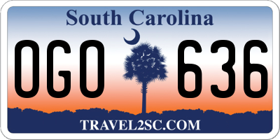 SC license plate OGO636