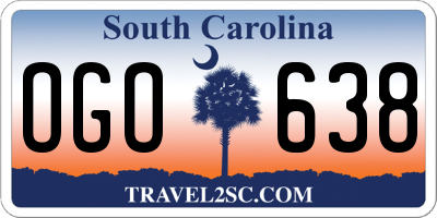 SC license plate OGO638