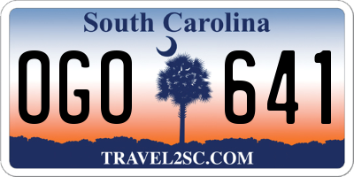 SC license plate OGO641