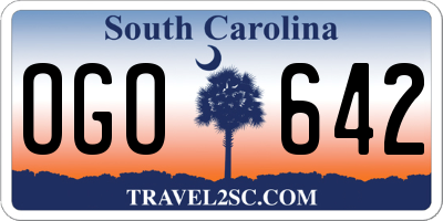 SC license plate OGO642