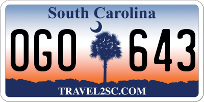 SC license plate OGO643
