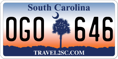 SC license plate OGO646
