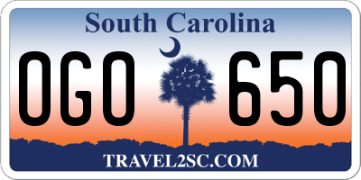 SC license plate OGO650