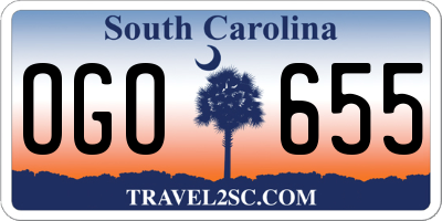 SC license plate OGO655
