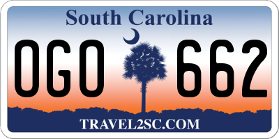 SC license plate OGO662