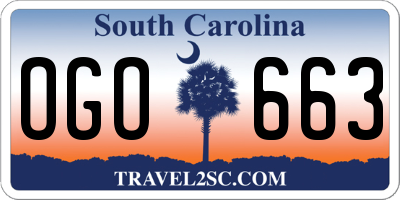 SC license plate OGO663