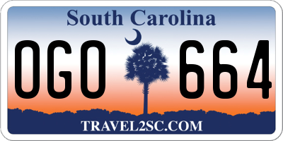SC license plate OGO664
