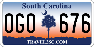 SC license plate OGO676