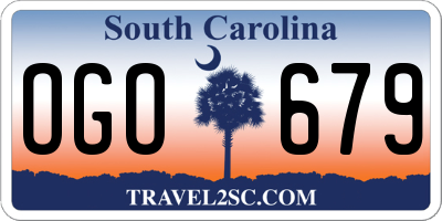 SC license plate OGO679