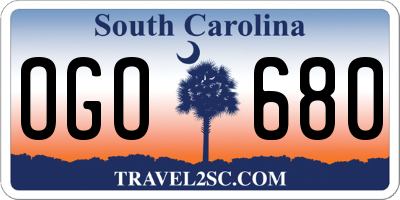 SC license plate OGO680