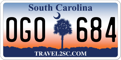 SC license plate OGO684