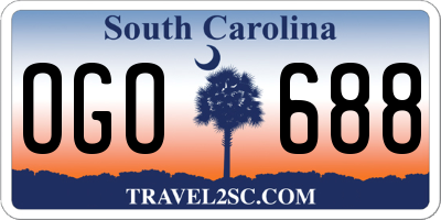 SC license plate OGO688