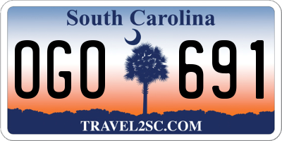 SC license plate OGO691