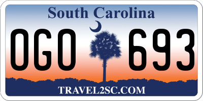 SC license plate OGO693