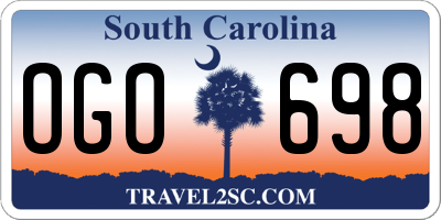 SC license plate OGO698